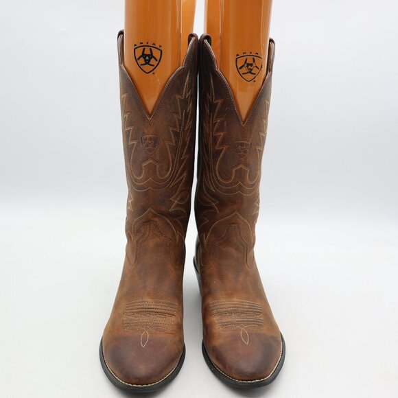 Ariat Heritage R Toe Western Boots Women's Size 8.5 C Brown Leather Cowboy - Picture 2 of 9
